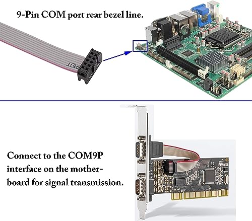 Image of 1Port DB9 RS232Serial Port Bracket to 10 pin HeaderRibbon Cable Connector Adapter, DB9 Serial Male to 10P Motherboard Header Panel Mount Cable Serial Port Bracket (12in 4Pcs) (1 Port)