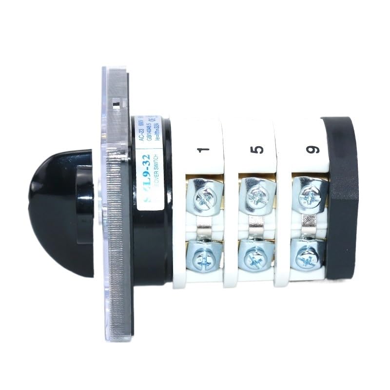 Interruptor selector de leva cambio 12 tornillos, trifásico, tres posiciones, 32 A, 1-0-2, color plateado, SZL9-32/3 Controls Switches