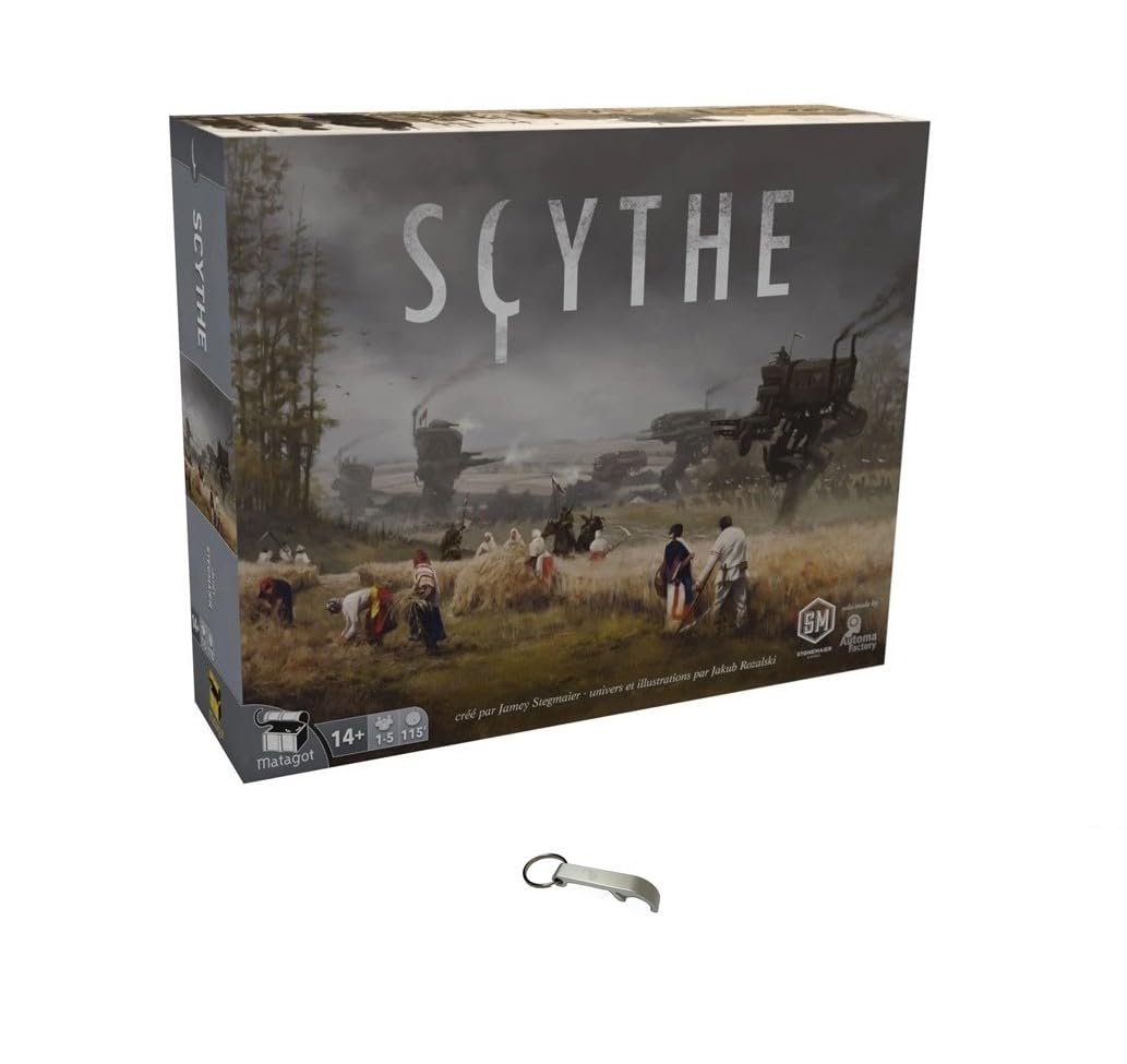 Zestaw podstawowych gier Scythe w języku francuskim + 1 modułowa taca + 1 otwieracz do butelek Blumie (gra podstawowa + taca)