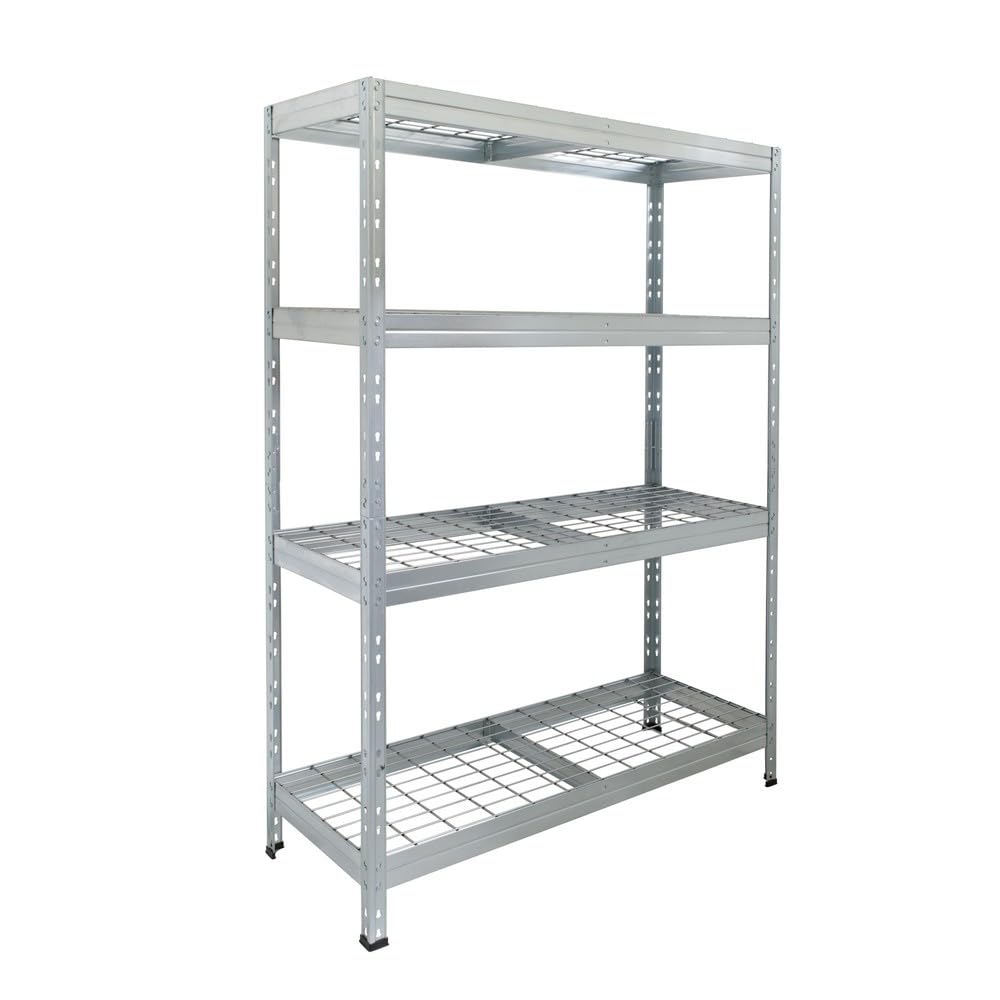 HEMMDAL Outdoor-Weitspannregal - 1.200 kg Tragkraft - HxBxT 180 x 120 x 45 cm - Steckregal mit 4 höhenverstellbaren Böden - 400 kg max. Fachlast - TÜV geprüft - Schwerlastregal aus verzinktem Stahl