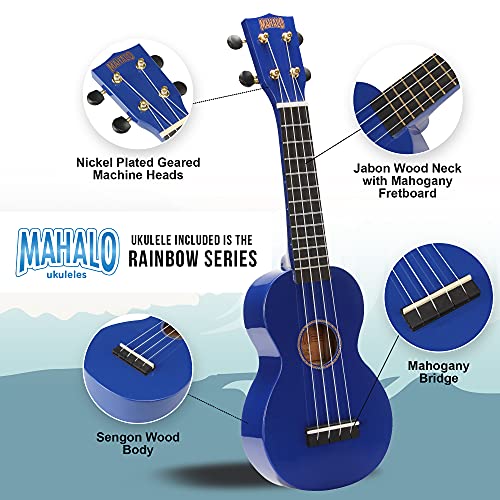 Mahalo Rainbow ‘Learn 2 Play’ Ukulélé soprano avec pack essentiel – Bleu – Accordeur à clipser, cordes Aquila, médiators… - Les Beatles, Paul McCartney, John Lennon, RIngo Starr, George Harrison Mahalo Rainbow 'Learn 2 Play' Ukulélé soprano avec pack essentiel – Bleu – Accordeur à clipser, cordes Aquila, médiators… – Image 3