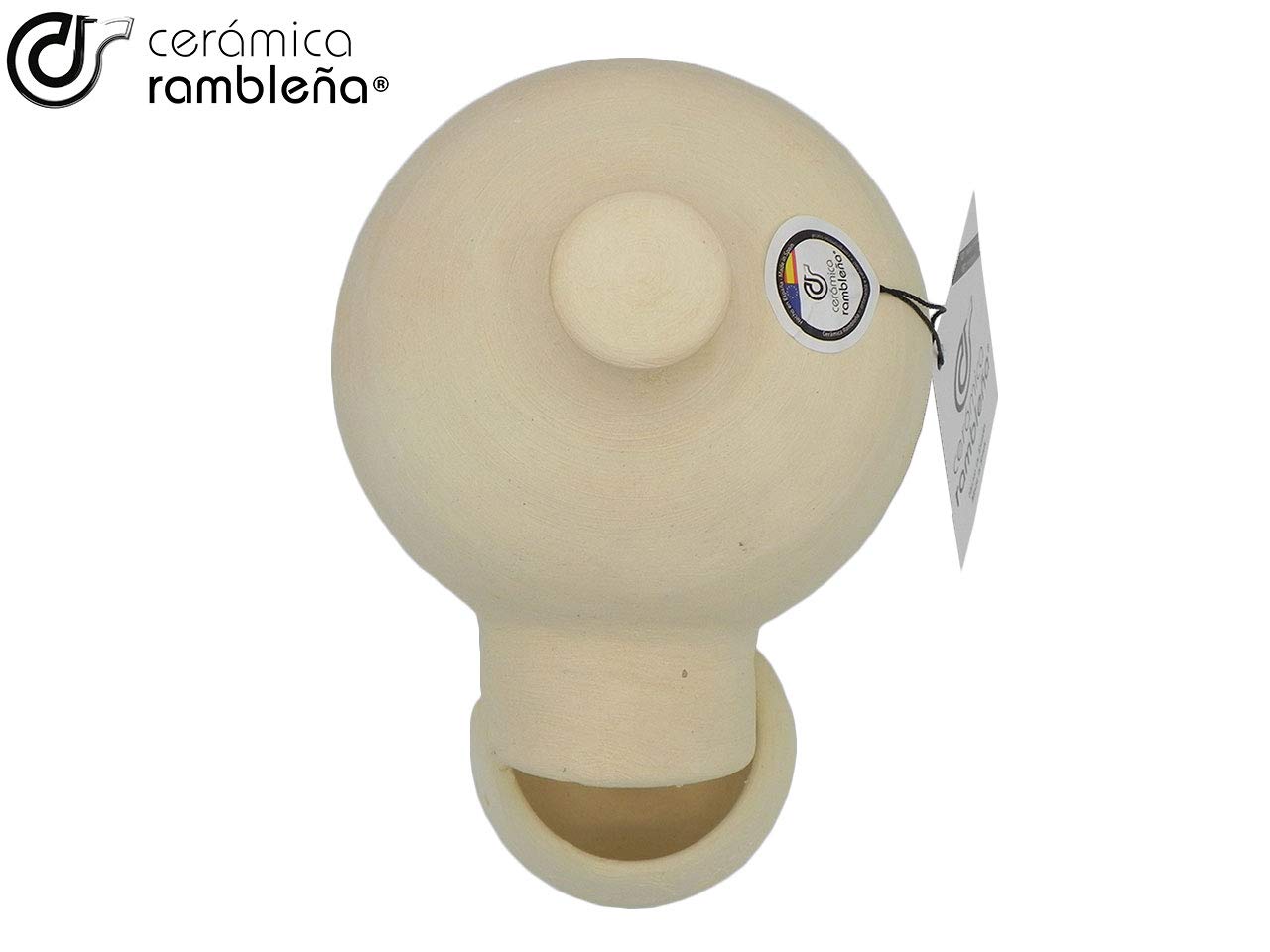 CERÁMICA RAMBLEÑA | Bebedero para gallinas | Bebedero para pájaros | La Rambla (Córdoba) | 100% Hecho a Mano | 1 litro | Eco