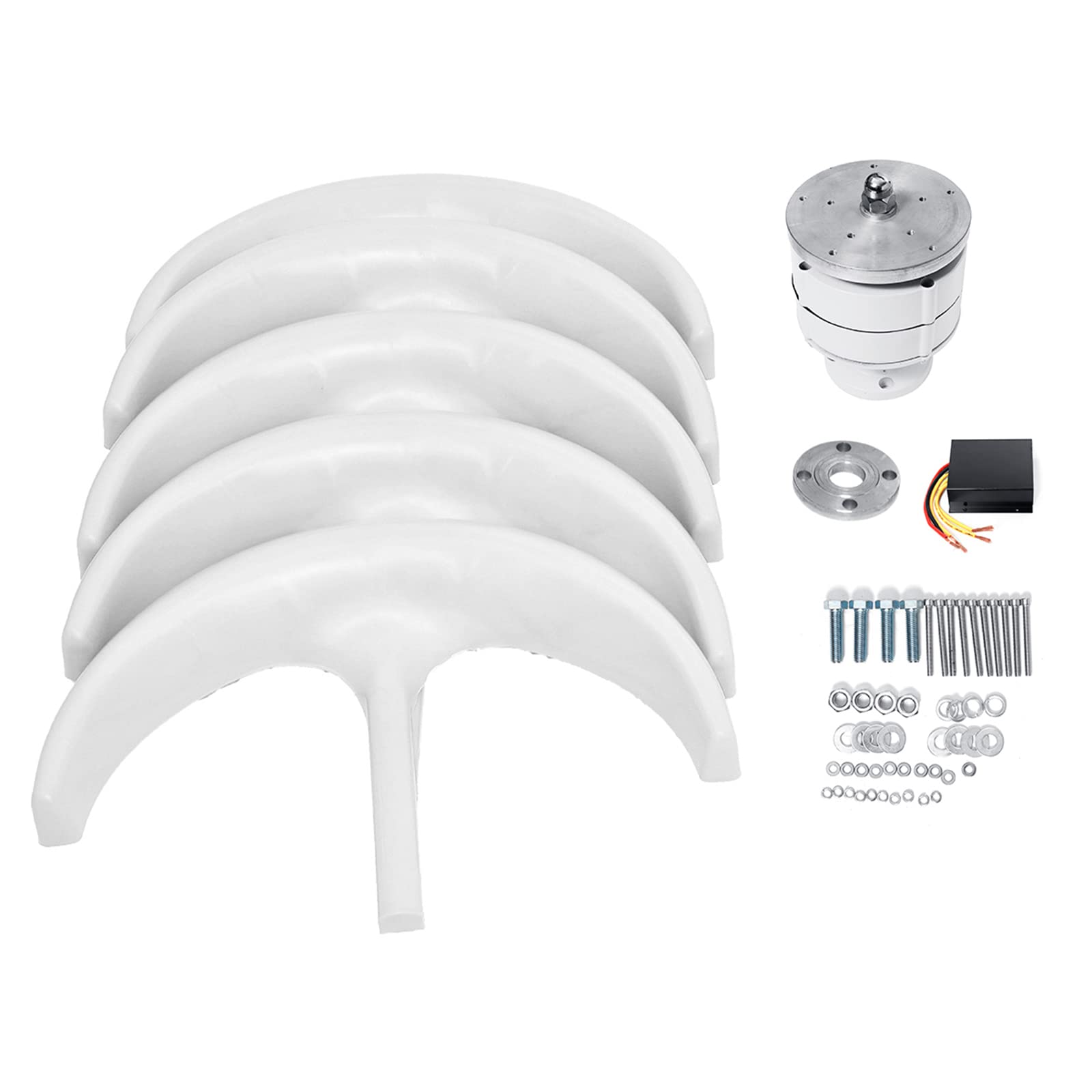 Vertikaler Windturbinengenerator, 8000W 12V 24V 5-Klingen Vertikale Achsen Windkraftanlagen Generator Laterne Motor Kit Für Home Factory Verwenden Sie (Mit Controller)