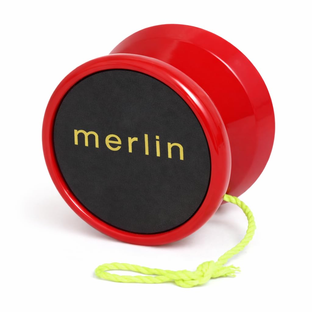 Merlin Yoyo Professional & Responsive with Narrow C Bearing, Silicone Response System – Extra String Included – Trick Yoyo for Beginners & Skill Play (Red)