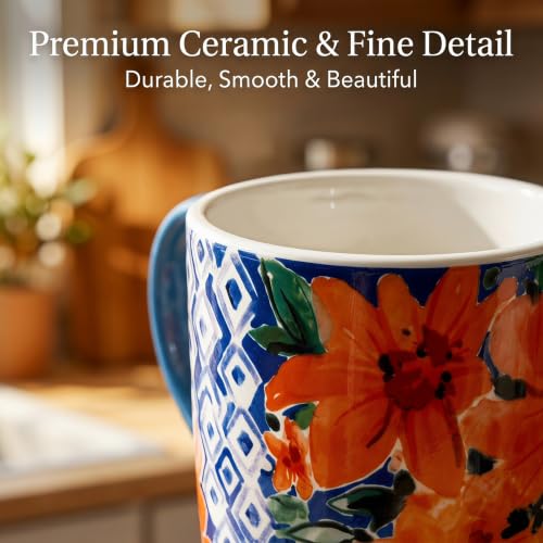 Vaso de viaje cerámico 17oz con tapa diseño bohemio miniatura 3