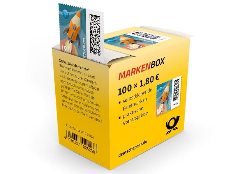 Deutsche Post Briefmarken 100 x 1 80 Briefmarken selbstklebend für Großbriefe bis 500g national & Kompaktbriefe bis 50g international 10 x 10er-Set Briefmarke zu 1 80 Euro