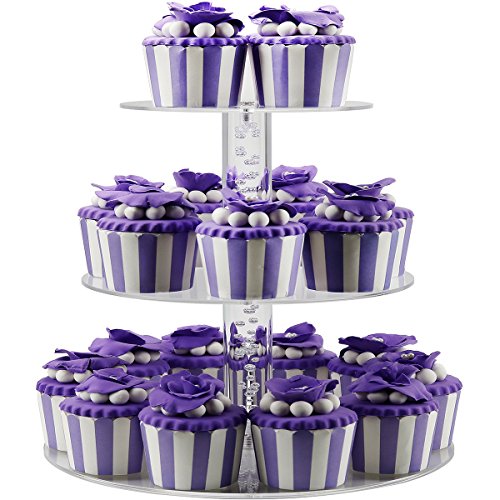 DYCacrlic 3 Tier Acrylic Birthday Cupcake Stand,Tiered Party Display Cake Stands, Mini Cupcakes