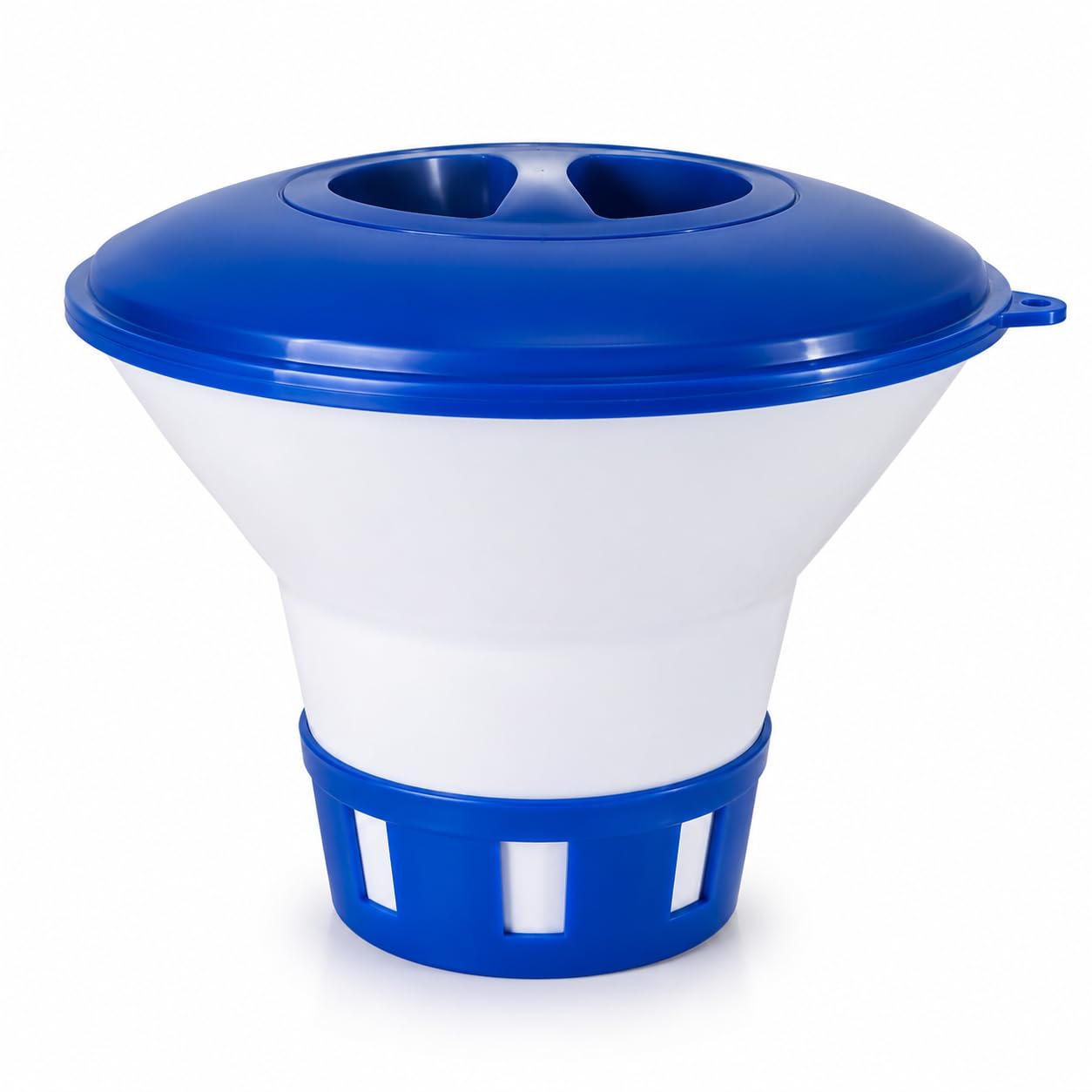 poolomio® Pływający dozownik chloru do tabletek chloru 200 g – pływak dozujący do chloru i tabletek wielofunkcyjnych – równomierna pielęgnacja wody do basenu, jacuzzi, spa i basenów