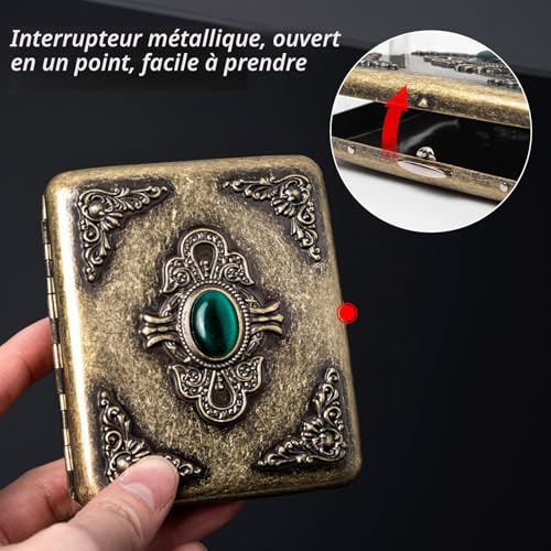 Boîtier vintage métal pour cigarette 85mm | Style rétro chic
