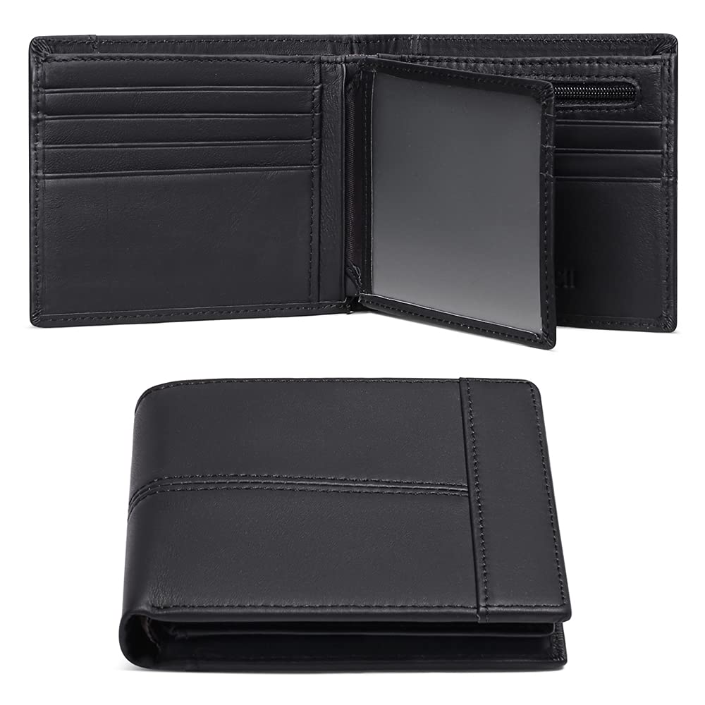 Buy Wallets for Mens Genuine Leather RFID Blocking Slim Bifold Wallet