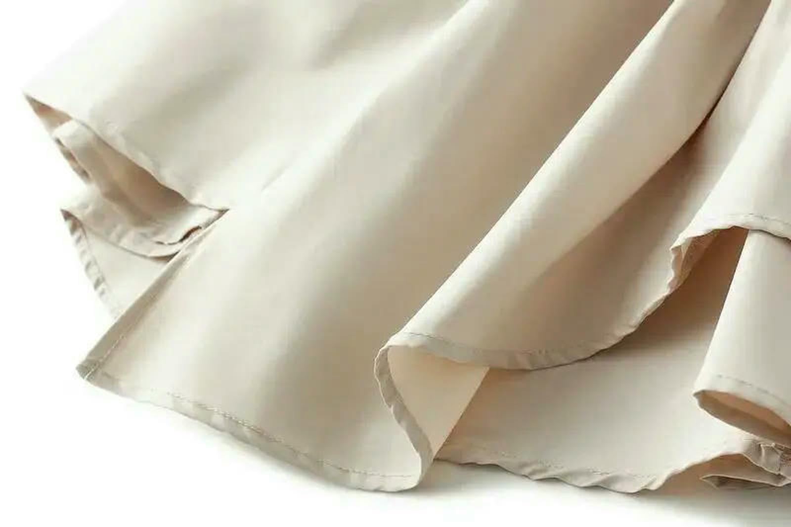 CHENSHI Gonna Lunga Elegante A Pieghe Vita Elastica Gonne Casual di Media Lunghezza Donna Primavera Autunno-Albicocca-Taglia Unica