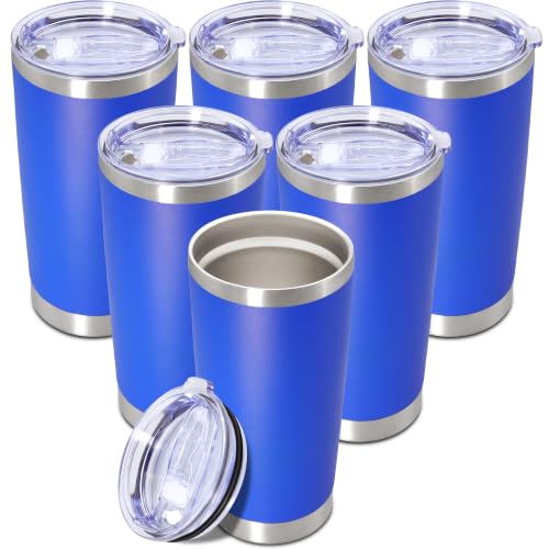 Image of 20oz Tumbler Insulated Tumblers Vacuum Coffee Mug with Lid Dark Blue 6Pack
