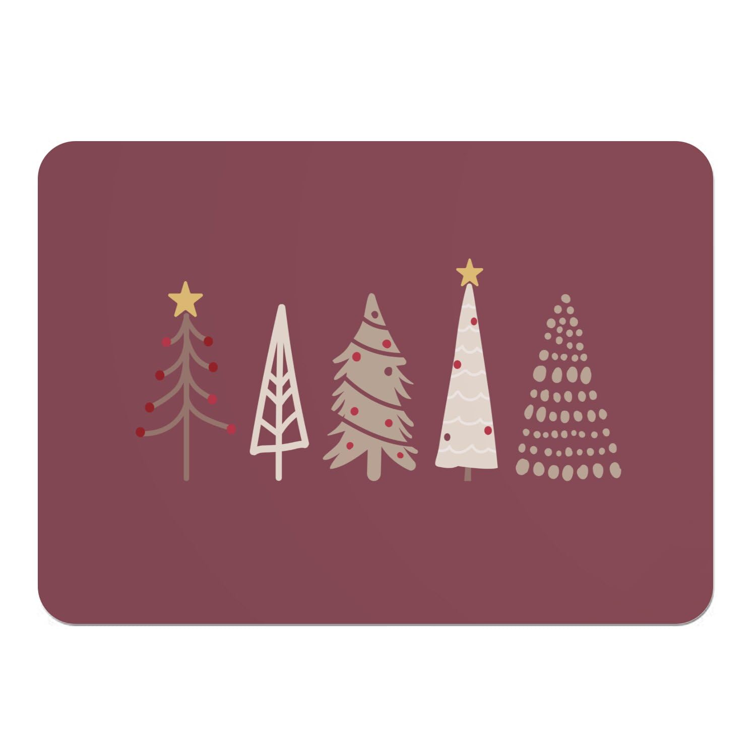 Sets de table rouge sapins de Noël en liège pour sublimer votre décoration de table de fête en hiver