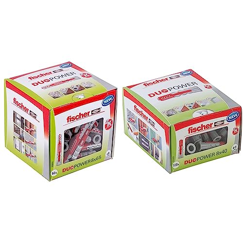 fischer DUOPOWER 8 x 65, Universaldübel, leistungsstarker 2-Komponenten-Dübel & DUOPOWER 8 x 40, Universaldübel, leistungsstarker 2-Komponenten-Dübel