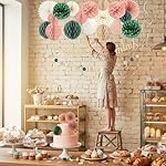 24Pcs ​Boho Style​ All-In-One ​Party Decorations Kit, ​Happy Birthday Banner​ with Honeycomb Balls, Paper Flowers, Lanterns, Hanging Swirls, Garland for ​Women, Girls Celebrations​ (Pink Sage Green) - Image 4