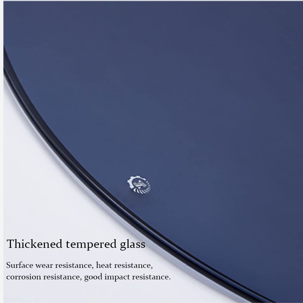 Plateau Tournant De Table Ronde Table À Manger À Plateau Tournant Bleu Foncé, Table Ronde en Verre Trempé Verre Trempé D'hôtel Plateau Tournant De Table (Color : Golden Sand, Size : 60cm/24in)