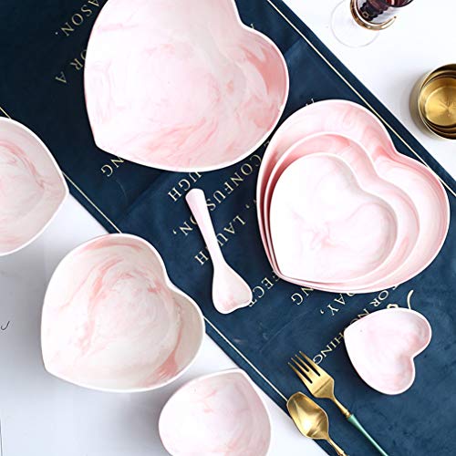 Zerodeko Ceramic Heart Shaped Platter, Cute Heart Shaped Salad Plate Soy Sauce Plate - Image 3