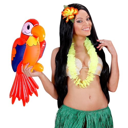 W WIDMANN MILANO Party Fashion 2465P - Aufblasbarer Papagei, Größe circa 60 cm, Dekoration, Mottoparty, Karneval