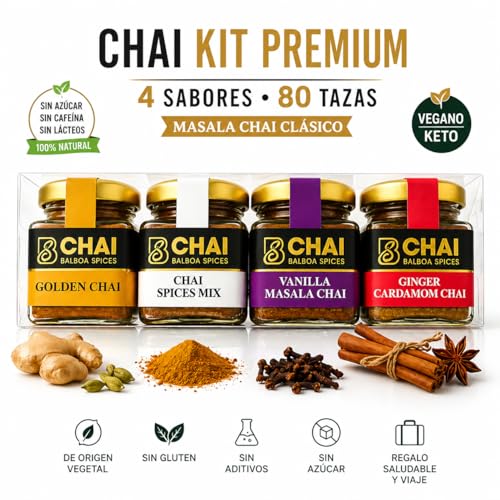 Kit de té chai con 80 porciones y 4 sabores miniatura 5