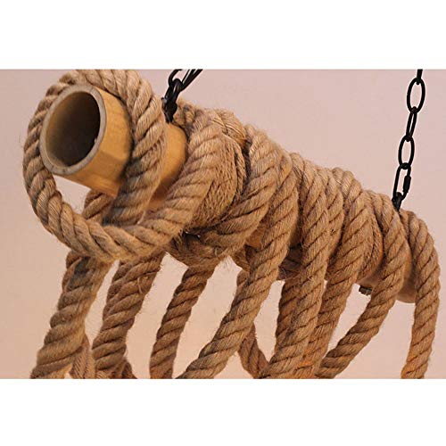 Corde de chanvre pendant light luminaire de plafond industriel rétro