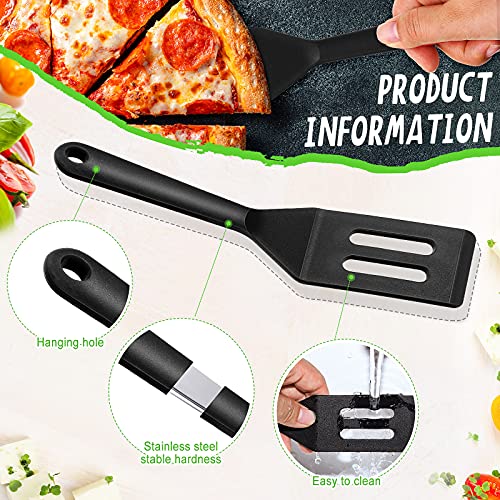 2 Pieces Mini Brownie Serving Spatula Set, Flexible Nonstick Silicone Serve Turner Slotted Cookie Spatula Silicone Square Spatula Kitchen Utensil For Cutting Serving Brownies Cookies Flip Eggs (Black) #TOP5