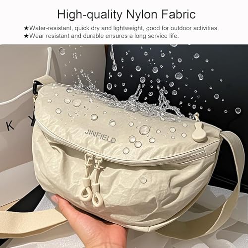 Image of Sling Crossbody Bag Women: Hobo Bag Lady Crescent Bags Nylon Dumpling Purse for Daily Travel Hiking Park