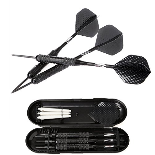 hopewey Dart Arrows Set, 3 Piezas Prof Steeldarts Steel Tip Darts Set Darts (Flechas de Acero Dart) con vuelos, Ejes, Caja de Almacenamiento D13