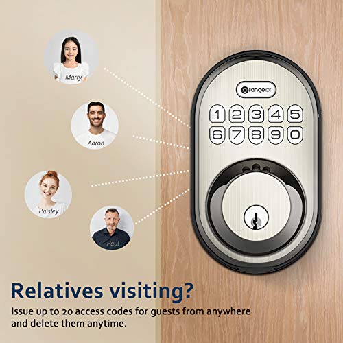 OrangeIOT Keyless Entry Deadbolt Lock, OrangeIOT Electronic Keypad Door