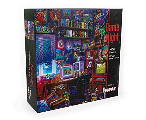 Rompecabezas de 1000 piezas '80s Game Room' con temática pop culture, de Rachid Lotf | Rompecabezas interactivo para niños y adultos, juguetes educativos y juegos | 28 x 20 pulgadas miniatura 2