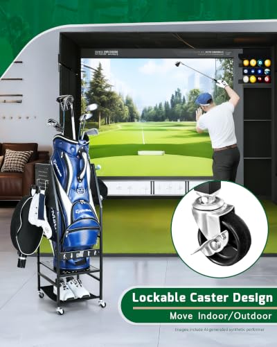 Image of Mythinglogic Golf Bag Storage Organizer for Garage, Multiple Capacities