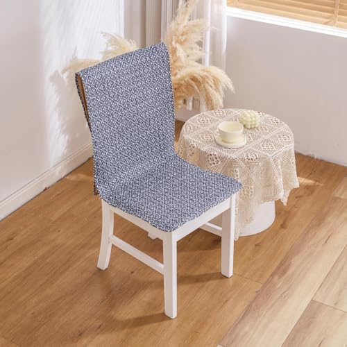 Image of HOMETHREADS Universal-Fit Cotton Fabric Chair Cover Comfortable Cushioned Seating Pad with Anti-Slip Back, Perfect for Kitchen,Dining Room (Leaf Trap Grey, Pack of 1)