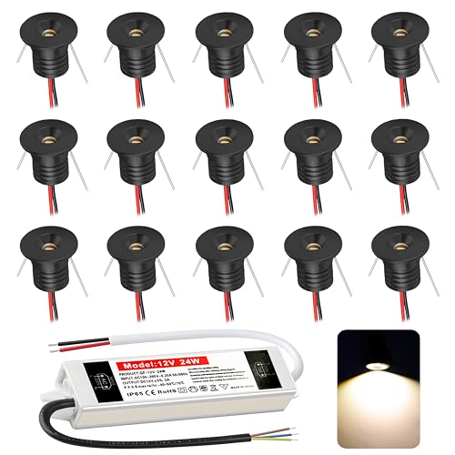 DYKUWEY Spot LED Encastrable 12V 1W, Mini Spot Led IP65 Blanc Chaud,spot salle de bain Trou...