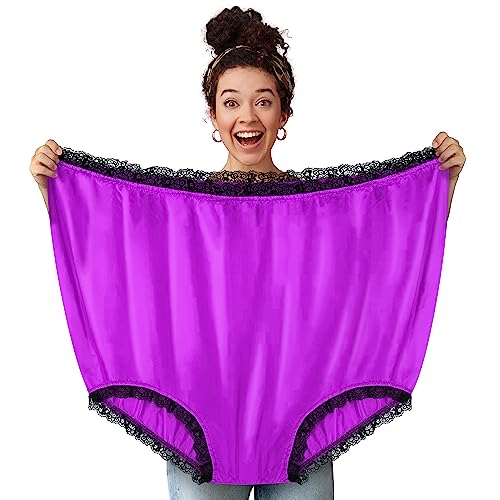 FreeNFond Granny Panties Funny Gag Gifts for Adult Women Men Wedding Party Bride Big Mama Undies Prank Giant Mormon Underwear Purple
