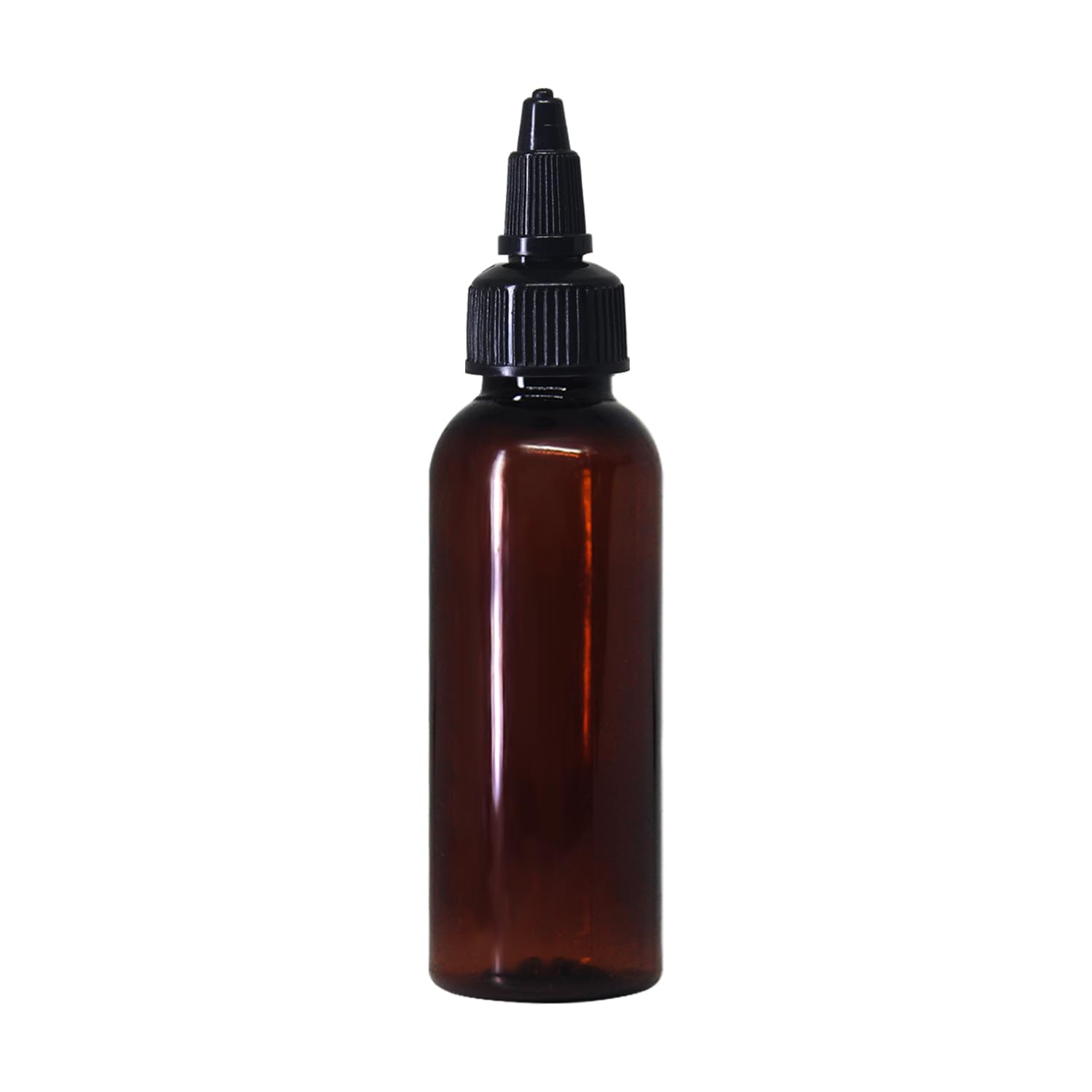 nsb herbals 50ml black twist top applicator with amber pet bottle, refillable, open/close nozzle for applying hair oil,shampoos, diy care and medicine directly on scalp and hair roots (6)