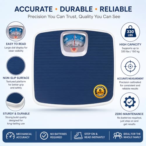 Image of MCP Healthcare Mechanical Personal Weight Machine for body weight measures upto 130kg Analog Precision Bathroom weighing scale,fitness, Accuracy 100g