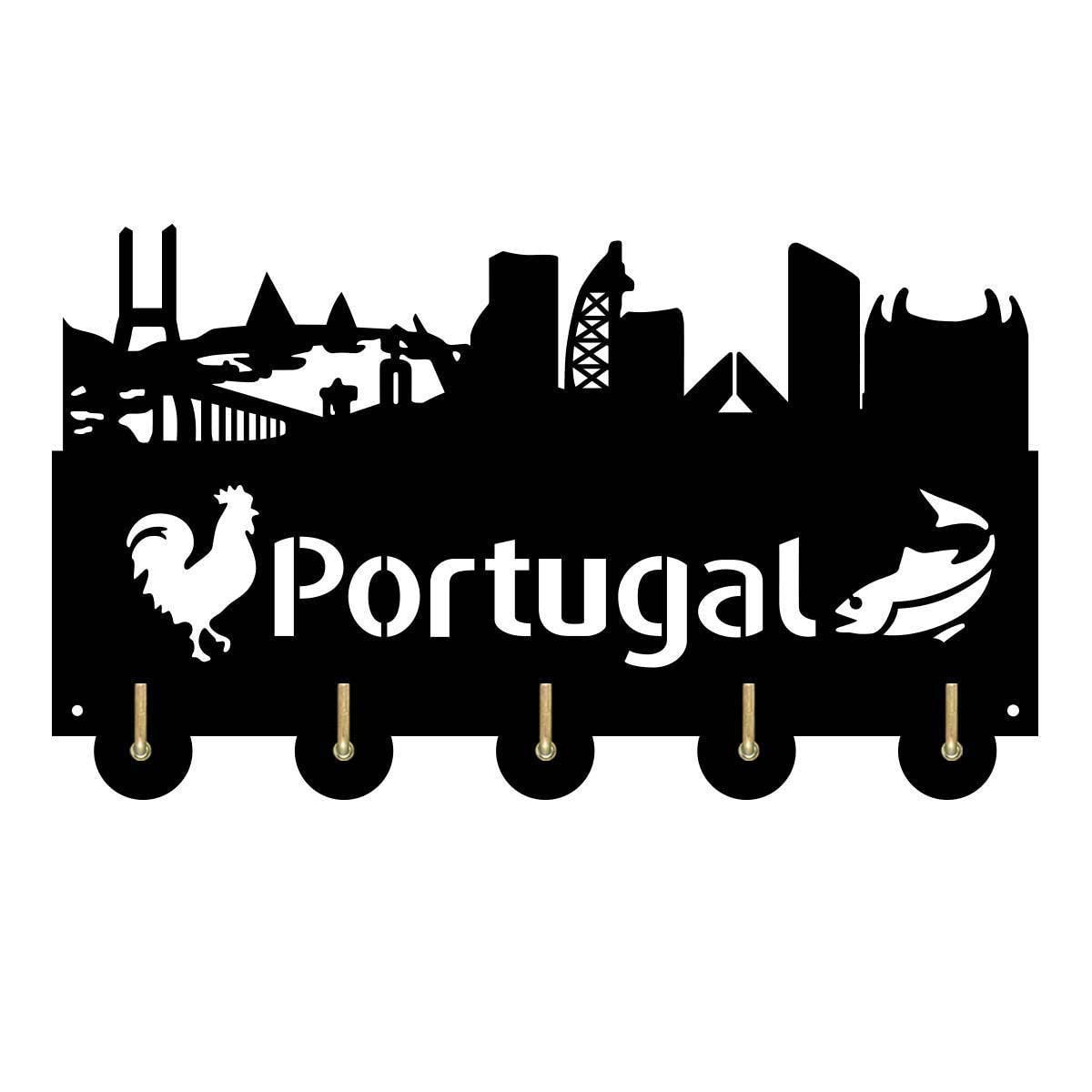 Patère murale en bois attractions du Portugal pour l'entrée