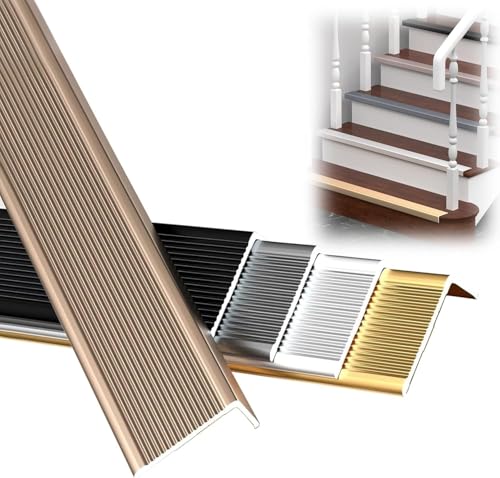 Profilé de nez de marche antidérapante en aluminium violet doré pour escalier en L
