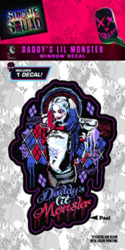 DC Comics ST SSQD HQDLM_4b8 Car Window Decal (DC Suicide Squad Suicide Squad Harley Quinn Daddy's Little Monster 4
