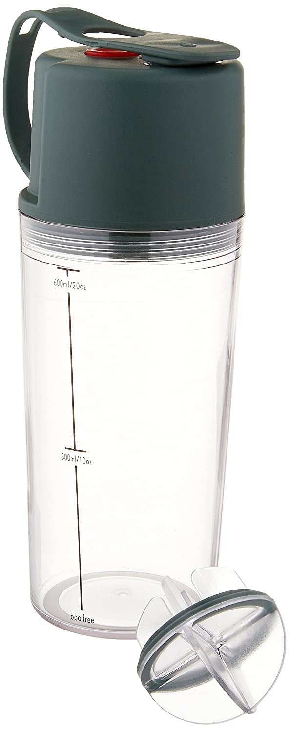V3: The 3 in 1 BPA-Free Protein Shaker + Water Bottle and Convenient 50cc Top-End Storage Compartment for Protein Powder + Supplements with 100% Leak Proof Design, 20oz - Hunter Green