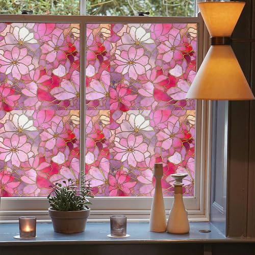 Película decorativa para ventana vidriada rosa 15.7x118 in miniatura 3
