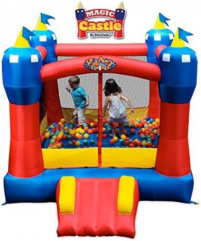 Blast Zone Magic Castle - Inflatable Bounce House with Blower - Premium Quality - Indoor/Outdoor - Portable - Sets Up in Seconds
