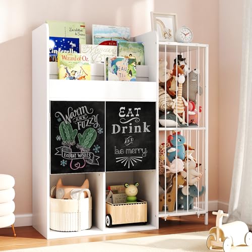 Quikraen Kids Bookshelf and Toy Storage Organizer, 3-Tier Bookshelf for Kids Rooms, 39.5