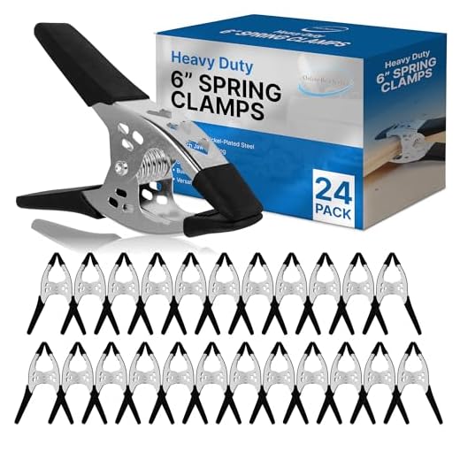 Lot of 24-6" inch Spring Clamp Large Super Heavy Duty Spring Metal Black - 3 inch Jaw Opening