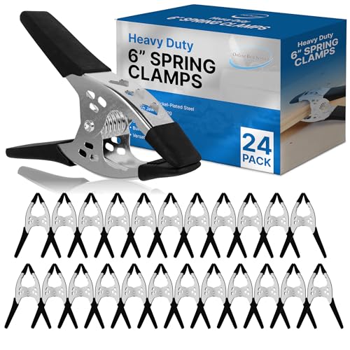 Lot of 24-6' inch Spring Clamp Large Super Heavy Duty Spring Metal Black - 3 inch Jaw Opening