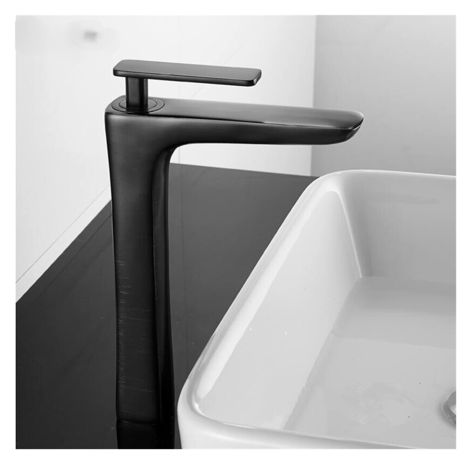 Grue en laiton mitigeur de lavabo blanc haut avec contrôle eau chaude et froide