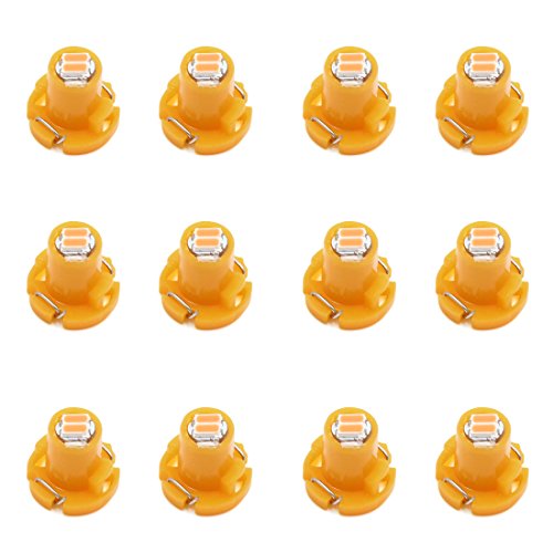 uxcell 12 piezas 12V T4.2 2-3014 Lámpara LED amarilla para tablero