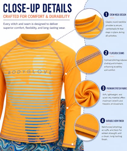 Image of Body Glove Little Boys 2-Piece Rash Guard Swimsuit Set