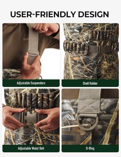 Image of TIDEWE Breathable Chest Waders, Waterproof Insulated Hunting Waders