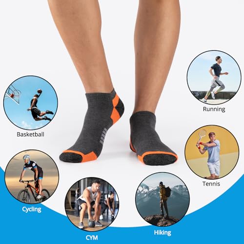 Image of COOVAN 10 Pairs Mens Ankle Socks Men 10 Pack Low Cut Comfort Cushion Casual Socks