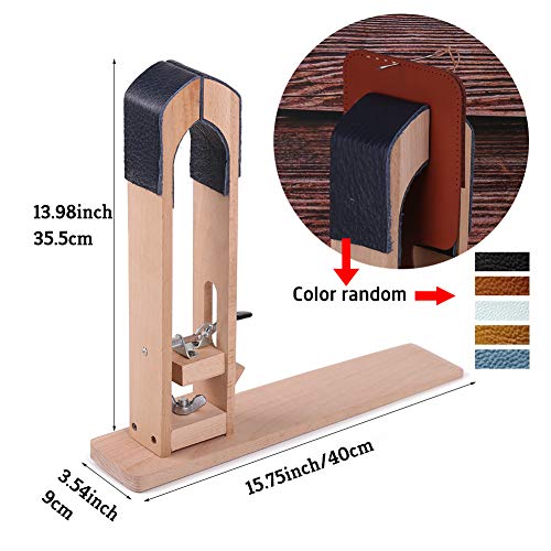 Image of Lunarm Stitching Pony Leather Stitching Pony Table Desktop Working Clamp | with Thread, Big Eye Sewing Needles, Nail Files, Replaceable Patch, Instruction, Beech Hardwood, Leathercraft Projects Repair